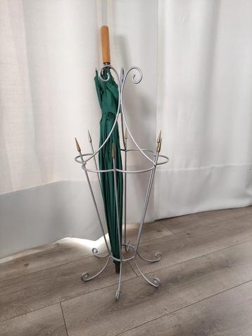 Antiek paraplu houder zilver met goud kleur, Enlèvement ou Envoi, Comme neuf, Métal