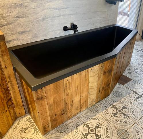 Modern, zwart, vijfhoekig ligbad, Doe-het-zelf en Bouw, Sanitair, Bad, Ophalen of Verzenden