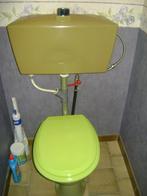 WC couleur vert avec chasse suspendue