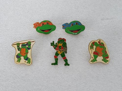 Lot van 5 vintage Teenage Mutant Ninja Turtles pins, Collections, Broches, Pins & Badges, Utilisé, Insigne ou Pin's, Enlèvement ou Envoi