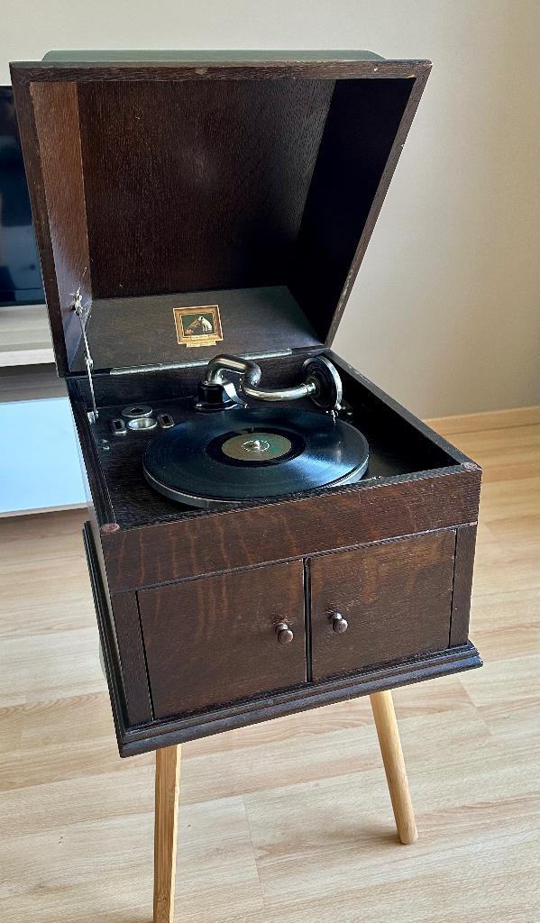 His Master’s Voice Model 109 + 23 platen, Antiek en Kunst, Antiek | Tv's en Audio, Ophalen