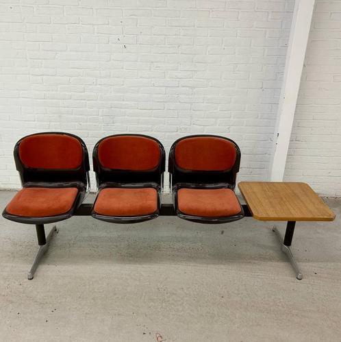 Vintage 3-zits wachtkamerbank Drabert Stahlmöbel 1970, Verzamelen, Retro, Verzenden
