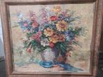 Schilderij bloemen olieverf op doek Armand Lacour 1953, Antiek en Kunst, Ophalen
