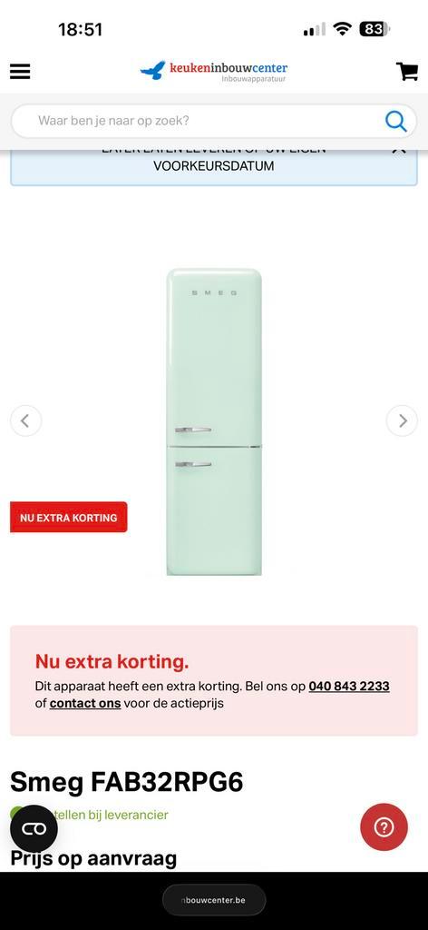 Smeg, 1 an, Electroménager, Réfrigérateurs & Frigos, Comme neuf, Enlèvement