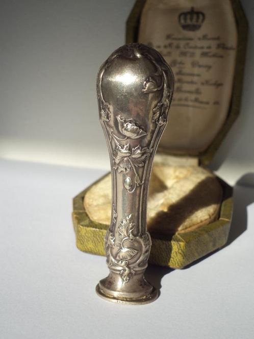 Art Nouveau zilver lakstempel sealstamp zegelstempel in etui, Antiek en Kunst, Antiek | Zilver en Goud, Zilver, Ophalen of Verzenden