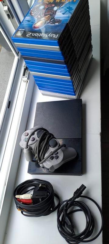 PlayStation 2 silm avec 15 jeux manette câbles à saisir ️️↙️ beschikbaar voor biedingen
