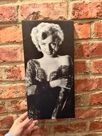 Marilyn Monroe wanddecoratie – zwart wit op hout (40x20 cm), Antiek en Kunst, Ophalen