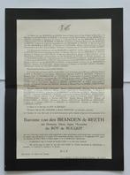 ROUWBRIEF FRANSTALIG 1951, Verzamelen, Bidprentjes en Rouwkaarten, Ophalen of Verzenden, Rouwkaart