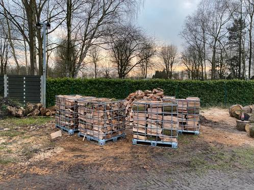 Vers brandhout 100% eik of kastanje uit stam strak gestapeld, Tuin en Terras, Brandhout, Blokken, Eikenhout, 6 m³ of meer, Ophalen