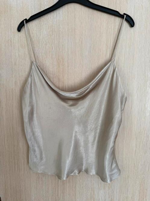 Champagne topje Zara Maat L, Kleding | Dames, Topjes, Zo goed als nieuw, Maat 42/44 (L), Beige, Zonder mouw, Ophalen of Verzenden