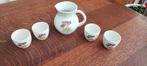 Kruik met 4 bekers, herfst Autumn paddenstoel, Antiek en Kunst, Antiek | Servies compleet, Ophalen of Verzenden