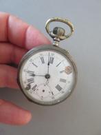 antieke zakhorloge 0,800 zilver Spoorwegen Locomotief, Antiek en Kunst, Antiek | Klokken, Verzenden