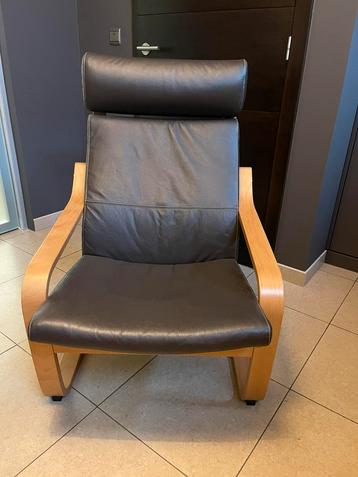 Fauteuil IKEA Poäng lederen uitvoering beschikbaar voor biedingen