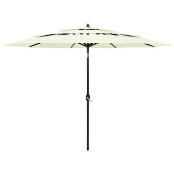 Knik parasol 3-laags met aluminium paal gratis bezorgd