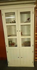 Witte houten vitrinekast..., Huis en Inrichting, Ophalen