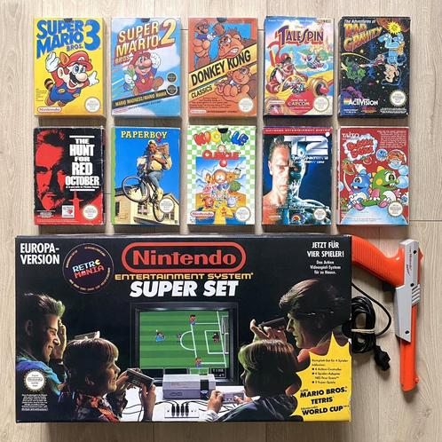 Nintendo NES Super Set Console + Spellen, Games en Spelcomputers, Games | Nintendo NES, Zo goed als nieuw, Ophalen of Verzenden
