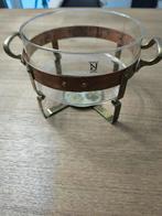 schaal met pyrexglas, koper en messing, Antiek en Kunst, Verzenden