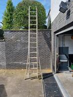 Aluminium schuifladder, Doe-het-zelf en Bouw, Ladders en Trappen, Ladder, Opvouwbaar of Inschuifbaar, Zo goed als nieuw, 4 meter of meer