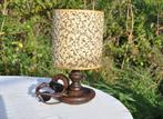 lampe de table pied bois style bougeoir a main, Ophalen of Verzenden