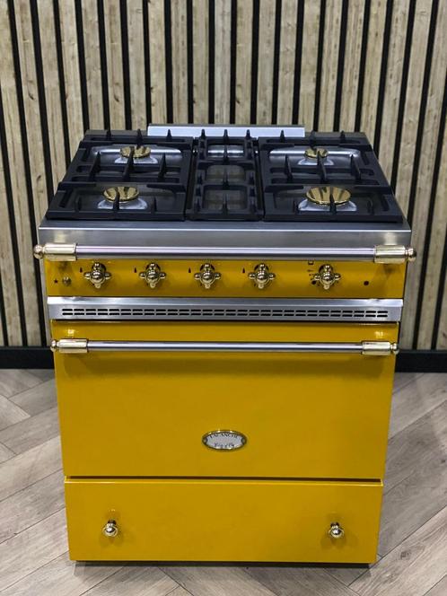 Luxe Lacanche Fornuis 70cm Geel met Messing + Gasoven, Elektronische apparatuur, Fornuizen, Elektrisch, Grill, Ophalen of Verzenden