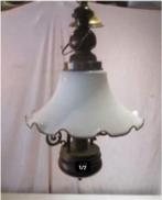 Mooie Retro Hanglamp in porselein hout en metaal - 50cm, Ophalen of Verzenden