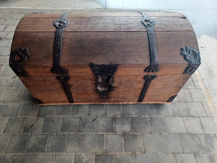 antiek eiken kist 120 cm 60 b 65 h, Antiek en Kunst, Antiek | Meubels | Kasten, Ophalen