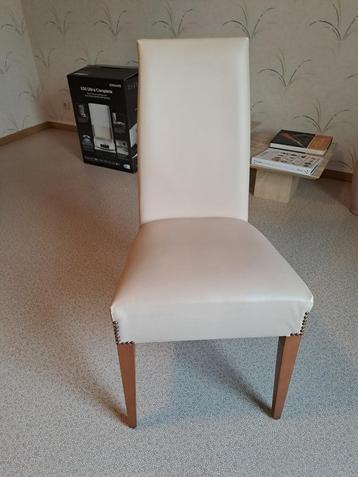 Chaises bois et skaï déco, 6 x pièces., Maison & Meubles, Autres couleurs, Enlèvement, Bois, Déco.