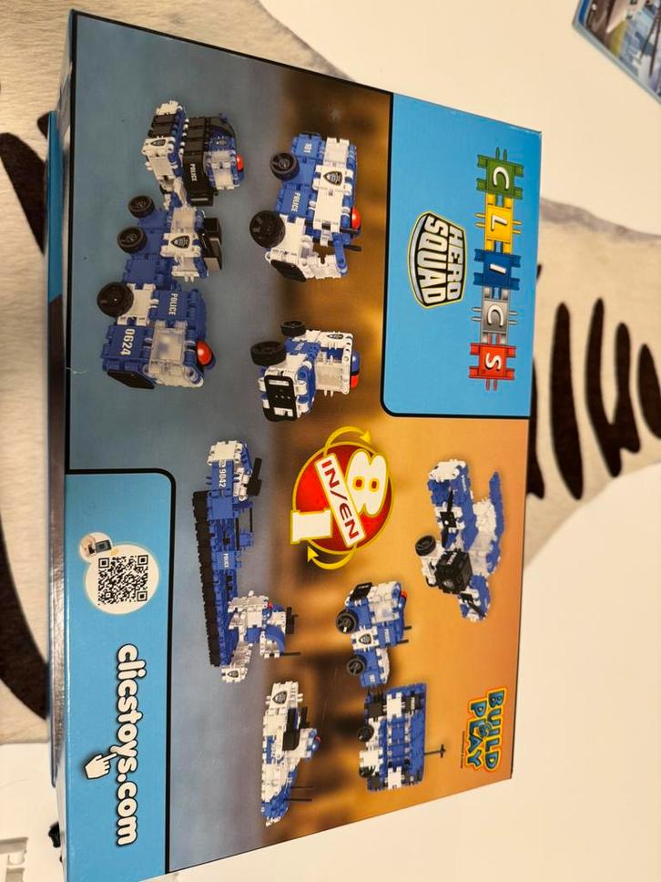 Clics Hero-set: 1 doos Hero Squad Politie, Kinderen en Baby's, Speelgoed | Bouwstenen, Zo goed als nieuw, Ophalen of Verzenden