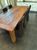 teak tafel 120 cm op 260 cm en 79cm hoogte, Antiek en Kunst, Ophalen
