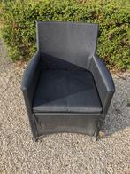 Chaise de jardin en textile noir (4), Enlèvement, Textilène