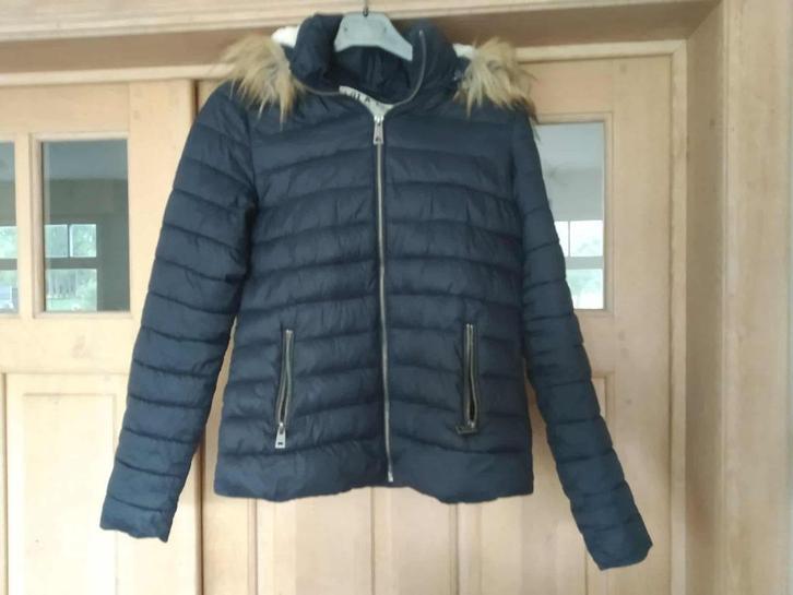 Leuke blauwe jas, afneembare kap maat 34 XXS Lola Liza, Kleding | Dames, Jassen | Winter, Gedragen, Maat 34 (XS) of kleiner, Blauw