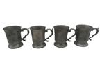 Lot de 4 chopes anciennes en étain 1/2 Pint - Deleeuw Frères