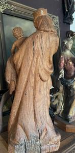 antieke houten madonna met kind 51 cm hoog, Antiek en Kunst, Antiek | Religieuze voorwerpen, Ophalen of Verzenden