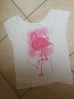 t-shirt Only  XS met flamingo, Kleding | Dames, T-shirts, Ophalen of Verzenden, Wit, Only, Korte mouw