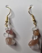 Boucles d'oreilles Pierres, Neuf, Enlèvement ou Envoi, Beige, Or