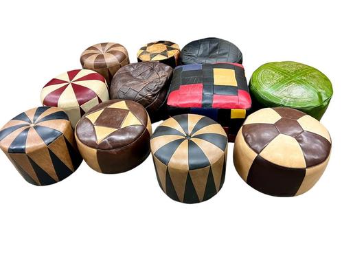 Vintage patchwork poef / voetbank / kruk, Huis en Inrichting, Zetels | Voetbanken en poefs, Ophalen of Verzenden