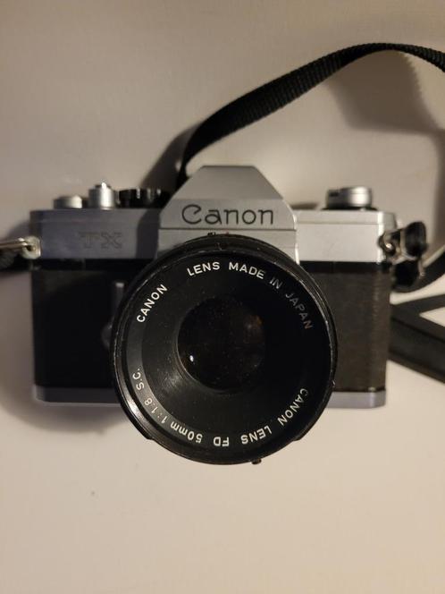 Canon TX met lens 50mm  1:1.8, Audio, Tv en Foto, Fotocamera's Analoog, Gebruikt, Canon, Ophalen of Verzenden
