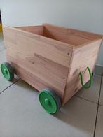 Houten speelgoedkist op wielen, Ophalen of Verzenden, Gebruikt, Duw- of Trekspeelgoed