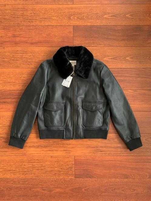NIEUW > MAISON 123 Aviatorjack (XL/echt leer), Kleding | Dames, Jassen | Zomer, Nieuw, Maat 46/48 (XL) of groter, Zwart, Ophalen of Verzenden