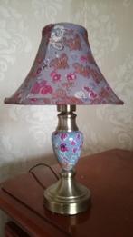 Belle lampe d'appoint avec pied en porcelaine et inox, Ophalen of Verzenden, Zo goed als nieuw, Metaal, Classique