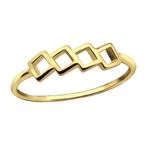 Geometric ring gold plated 925 sterling zilver, Handtassen en Accessoires, Ringen, Nieuw, Goud, 18 tot 19, Ophalen of Verzenden
