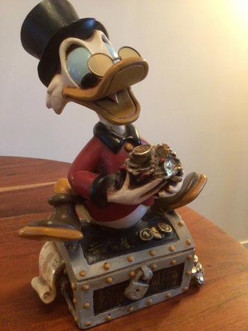 Dagobert Duck,op zijn geldkist,groot origineel Disney beeld, Enlèvement, Comme neuf