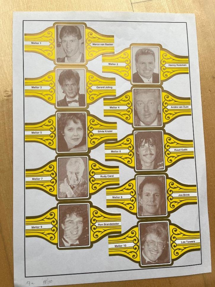 10 sigarenbanden Melior geel: TV/Film , Sport vedetten, Verzamelen, Rookartikelen, Aanstekers en Luciferdoosjes, Gebruikt, Sigarenbandjes