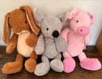 Peluches Lapin, Souris, Cochon, Comme neuf