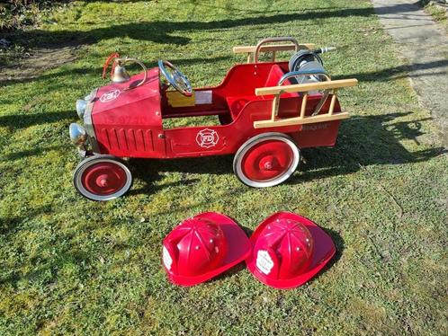 Vintage brandweerwagen (met trappers), Antiek en Kunst, Antiek | Speelgoed, Ophalen