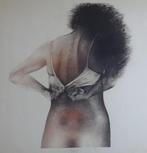 LADISLAV KUKLIK / HALFNAAKTE VROUW / KLEURETS / 59x70cm SIG, Ophalen of Verzenden