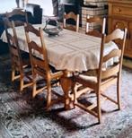 eettafel met 6 stoelen, Huis en Inrichting, Tafels | Eettafels, Ophalen, Gebruikt, Vijf personen of meer, Eikenhout