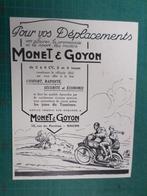 Monet & Goyon moto - publicité papier - 1927, Ophalen of Verzenden, Gebruikt, Overige typen