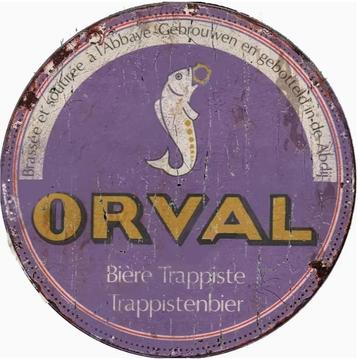 Metalen reclamebord Orval rond paars - retro vintage mancave beschikbaar voor biedingen