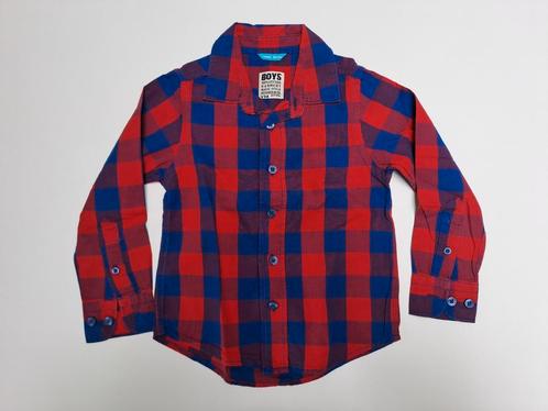 Mt 98-104 Blauw rood geruit hemd, Kinderen en Baby's, Kinderkleding | Maat 98, Zo goed als nieuw, Jongen, Overhemd of Blouse, Ophalen of Verzenden